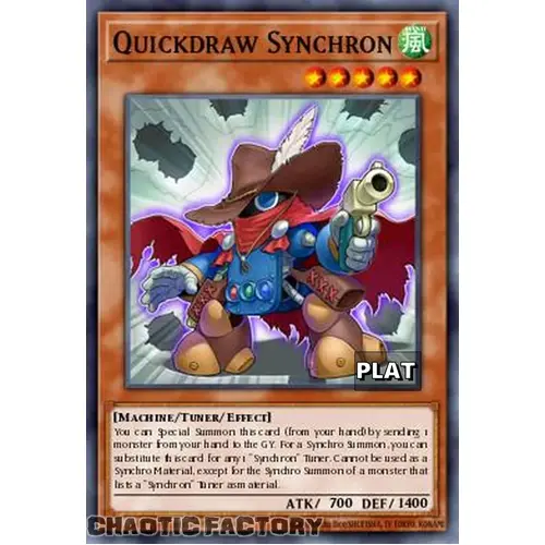 RA03-EN228 Quickdraw Synchron Platinum Secret Rare 1st Edition NM