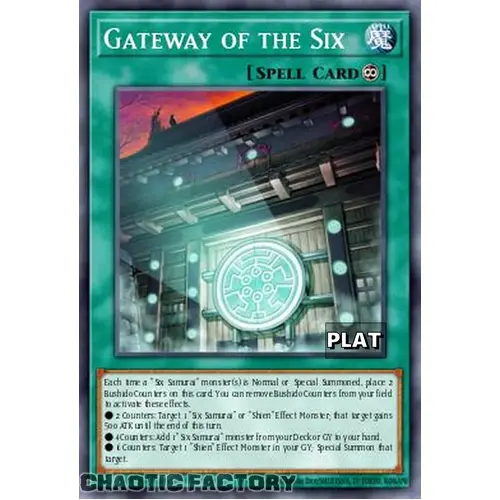 RA03-EN229 Gateway Of the Six Platinum Secret Rare 1st Edition NM