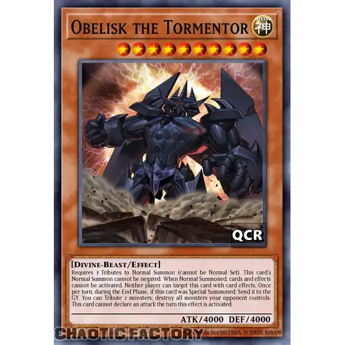 RA03-EN230 Obelisk The Tormentor Quarter Century Secret Rare 1st Edition NM