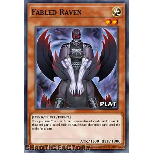 RA03-EN239 Fabled Raven Platinum Secret Rare 1st Edition NM