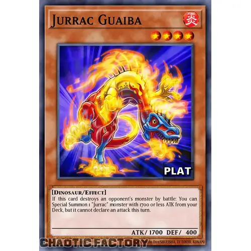 RA03-EN242 Jurrac Guaiba Platinum Secret Rare 1st Edition NM