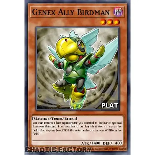 RA03-EN247 Genex Ally Birdman Platinum Secret Rare 1st Edition NM