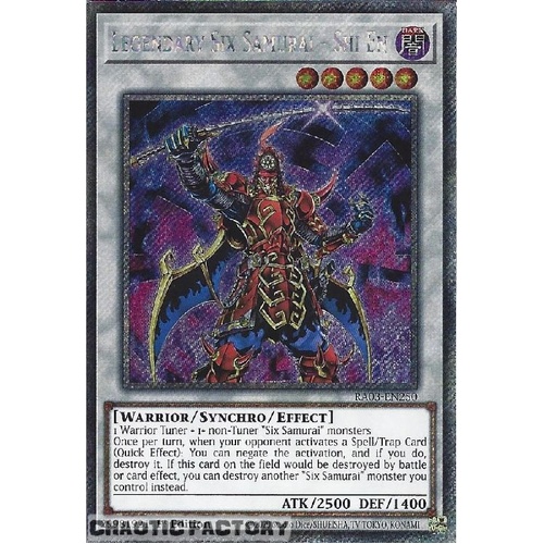 RA03-EN250 Legendary Six Samurai - Shi En Platinum Secret Rare 1st Edition NM