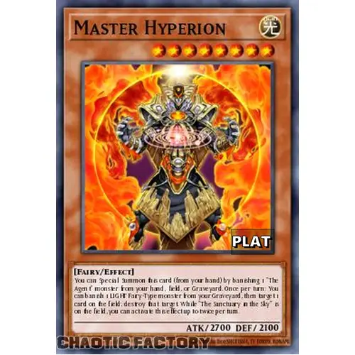 RA03-EN252 Master Hyperion Platinum Secret Rare 1st Edition NM