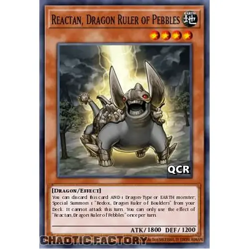 RA03-EN254 Reactan, Dragon Ruler of Pebbles Quarter Century Secret Rare 1st Edition NM