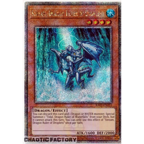 RA03-EN255 Stream, Dragon Ruler of Droplets Quarter Century Secret Rare 1st Edition NM