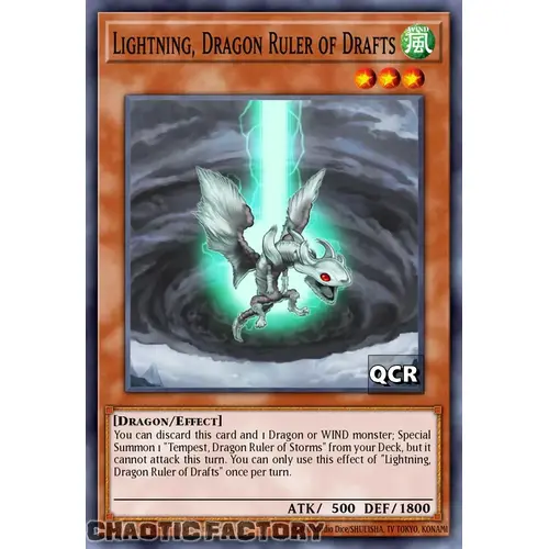 RA03-EN257 Lightning, Dragon Ruler of Drafts Quarter Century Secret Rare 1st Edition NM