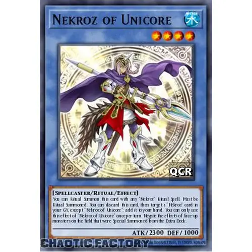 RA03-EN262 Nekroz of Unicore Quarter Century Secret Rare 1st Edition NM