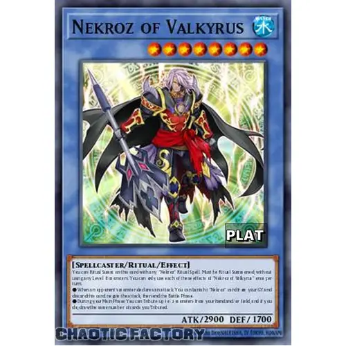 RA03-EN263 Nekroz of Valkyrus Platinum Secret Rare 1st Edition NM