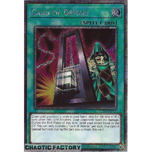 RA03-EN265 Card Of Demise Platinum Secret Rare 1st Edition NM