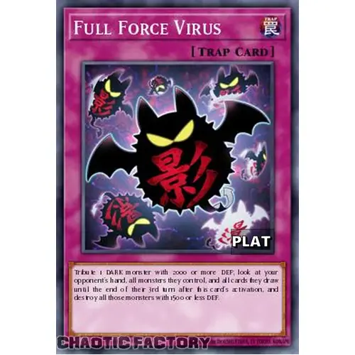 RA03-EN267 Full Force Virus Platinum Secret Rare 1st Edition NM