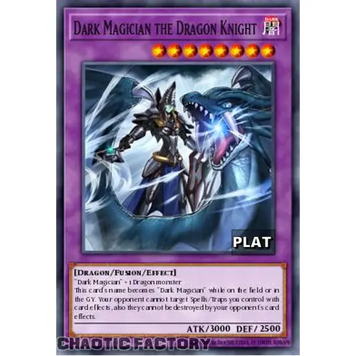 RA03-EN268 Dark Magician the Dragon Knight Platinum Secret Rare 1st Edition NM