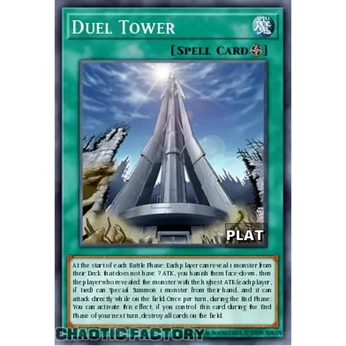 RA03-EN273 Duel Tower Platinum Secret Rare 1st Edition NM