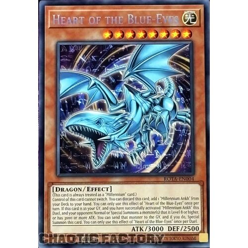 ROTA-EN004 Heart of the Blue-Eyes Secret Rare 1st Edition NM