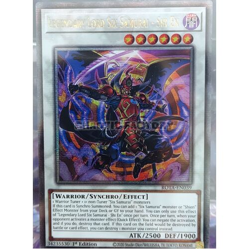 ROTA-EN039 Legendary Lord Six Samurai - Shi En Quarter Century Secret Rare 1st Edition NM