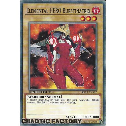 SGX1-ENA02 Elemental HERO Burstinatrix Common 1st Edition NM