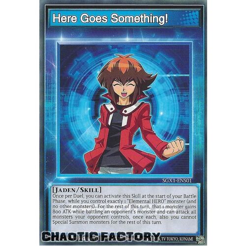 SGX1-ENS01 Here Goes Something! Common Skill Card 1st Edition NM