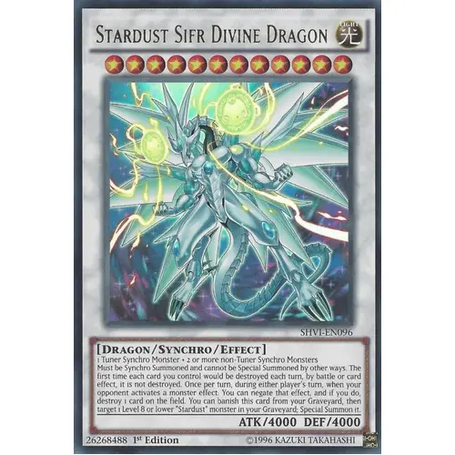 Stardust Sifr Divine Dragon - SHVI-EN096 - Ultra Rare 1ST EDITION 