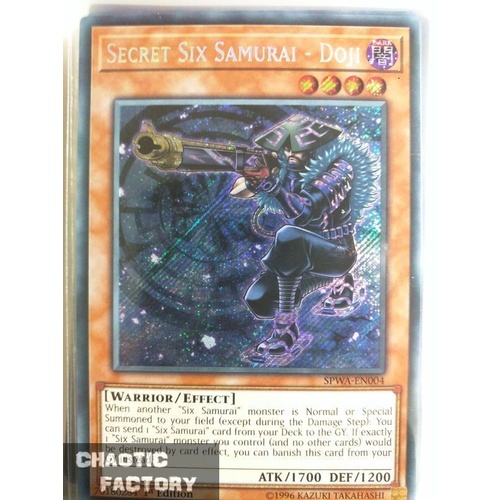 SPWA-EN004 Secret Six Samurai - Doji Secret Rare 1st Edition NM