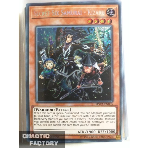 SPWA-EN005 Secret Six Samurai - Kizaru Secret Rare 1st Edition NM