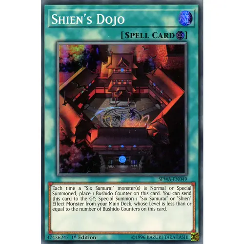 SPWA-EN049 Shien’s Dojo  Super Rare 1st Edition NM